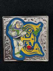 'I Love Mickey &amp; Minnie Mystery Tin Collection - Buzz Lightyear (Yellow Glitter and Blue Filigree Letter E) - HKDL'