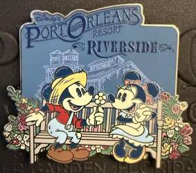 'Disney's Port Orleans Resort - Riverside - Mickey and Minnie on Bench - WDW'
