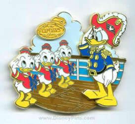 106148 - Captain's Choice - Admiral Donald with Huey, Dewey and Louie Saluting - Disney Cruise Line alternate image