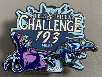 'runDisney: Disneyland Halloween Half Marathon Weekend 2025 - Chills &amp; Thrills Challenge - Logo - Pain &amp; Panic - DLR'