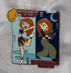 Click to view the Cheerleader By Day Crime Stopper By Night Kim Possible Clock Pin details
