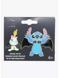 106983 - BoxLunch - Lilo & Stitch - Scrump & Stitch as Vampires with Bat Wings - Loungefly alternate image