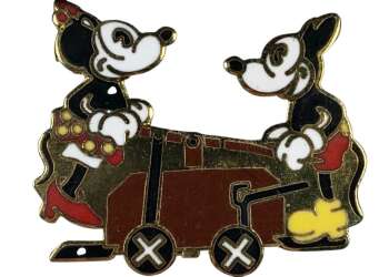 Vintage Mickey & Minnie Mouse on Handcar - Cartoon Trail