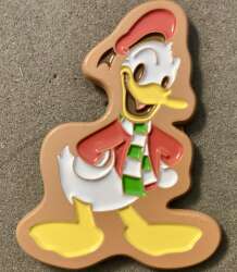 Donald  green and white scarf. Brown outline