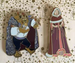 'Pink A La Mode (PALM) - Beauty and the Beast - Enchanted Winter - Disney Beauty and the Beast 2pc Enamel Pin Set - PALM Exclusive - DLIC'