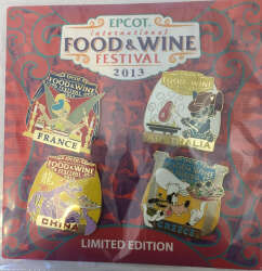 'EPCOT International Food &amp; Wine Festival 2013 - 4-Pin Set - WDW'