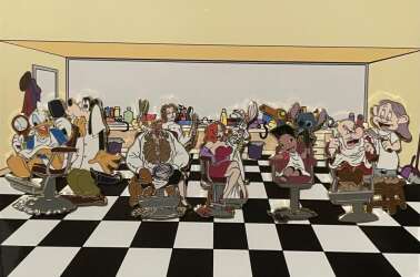Barber Shop Set - donald, goofy, beast, belle, jessica rabbit, roger rabbit, lilo, stitch, grumpy, dopey