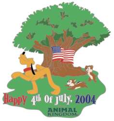 Happy 4th of July, 2004 — Pluto, Chip, and Dale at Animal Kingdom