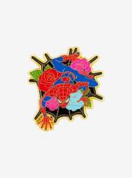 Loungefly Marvel Spider-Man Floral Enamel Pin NEW