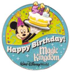 'Happy 54th Birthday Magic Kingdom Celebration Button - WDW'