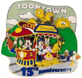 'Mickey's Toontown / Toontown Fair Anniversaries - Mickey's Toontown 15th Anniversary Jumbo — Sensational Six on the Jolly Trolley - DLR'