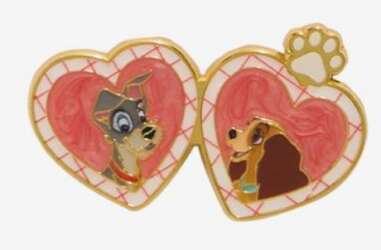 'Disney Animals Heart Locket Blind Box Enamel Pin - Lady &amp; Tramp - LFLY'