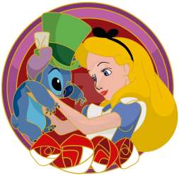 Alice holding Stitch