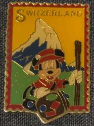 'Domed Enamel Mickey Stamp Collection - Switzerland - WDW'