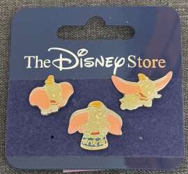 'Disney Store Japan Mini Pin Set - Dumbo 3 Pin Set - DSJ'