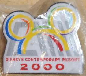 '2000 Dated Year - WDW Resort Hotels Collection - Disney&#039;s Contemporary Resort Logo - White and Grey - WDW'