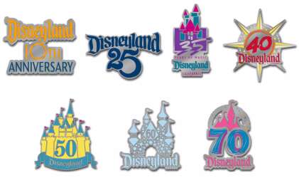 'Disneyland Resort 70th Anniversary Celebration - Legacy Pin Set - D23'