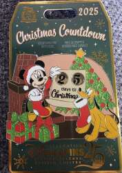 Mickey and Pluto Festive Countdown Pin 2025