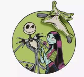 The Nightmare Before Christmas Jack & Sally Glow-in-the-Dark Sliding Enamel Pin — BoxLunch Exclusive