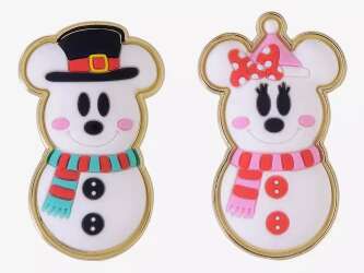 Mickey and Minnie Snowmen Pin Set