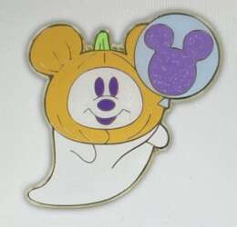 Pumpkin Costumed Mickey Ghost with Balloon