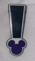 Black exclamation mark with purple Mickey head