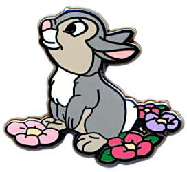 'Bambi and Thumper on Flowers 2 Pin Set - Thumper on Flowers ONLY - DSUS'