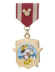 Mickey playing a guitar