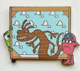 Randall, Fungus, and Mike on Blue Sky Background