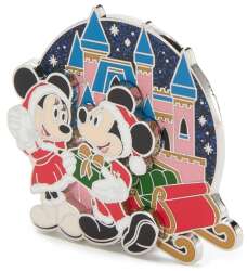 110407 - Mickey Mouse Family Christmas Collection - Festive Mickey and Minnie with Castle and Sleigh 2025 alternate image