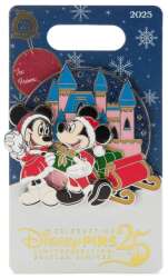 110407 - Mickey Mouse Family Christmas Collection - Festive Mickey and Minnie with Castle and Sleigh 2025 alternate image