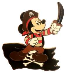 Pirate Mickey with Jolly Roger Flag and Sword