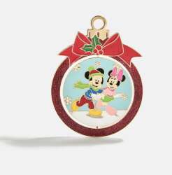 Mickey & Minnie Mouse Reversible Christmas Pin