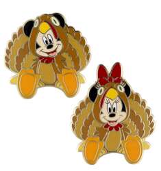 Mickey and Minnie Dressed as A Turkey Set