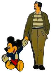 'Prototype Pin - Walt Disney and Mickey - Holding Hands'