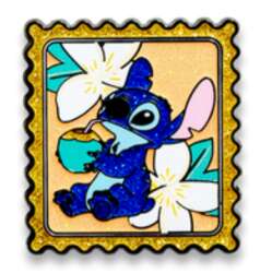 'Lilo and Stitch Mini FiGpin Series 5 - Stamps - Stitch w/ Flowers Y1048 (Super Rare) - FGP'