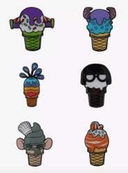 'Hot Topic - Pixar Ice Cream Cone Blind Box - Complete 6 Pin Set - LFLY'
