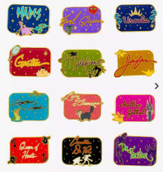 'Loungefly Disney Villain Signature Name - Complete set - LFLY'