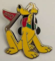 Pluto Holding Red Pennant Flag