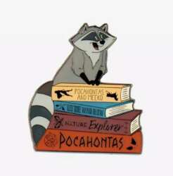 Meeko on Pocahontas Book Stack