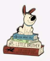 Little Brother on Mulan Book Stack