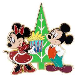 Retro Holiday Mickey and Minnie Mouse