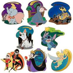 8735 - World of Disney Shooting Star Mystery Pin Set - Bolt, Stitch, Tinkerbell and Incredibles - Disney Store US alternate image