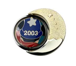 112422 - 3rd Anniversary 2003 - Sorcerer Mickey Crescent Moon Spinner Pin Set - Sorcerer Mickey Face ONLY - Disney Store Japan alternate image