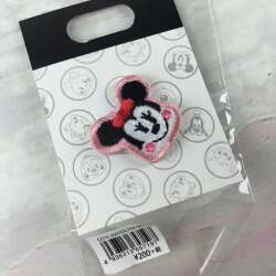 112459 - Disney Store Japan - Minnie Mouse Fabric Patch Pin - Disney Store Japan