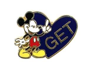 112623 - White Day - GET Heart Pin Set 2003 - Mickey Mouse ONLY - Disney Store Japan