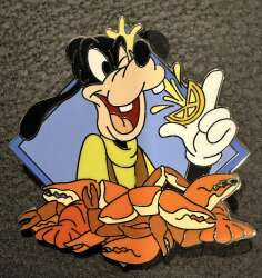 Goofy eating lobster
