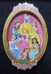 Snow White, Cinderella, Belle, Jasmine, Ariel, Aurora (Sleeping Beauty), and Mulan 7 Princess Cameo