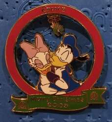 Donald and Daisy under the mistletoe