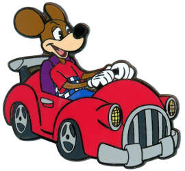 Brown Mouse in a Red Roadster